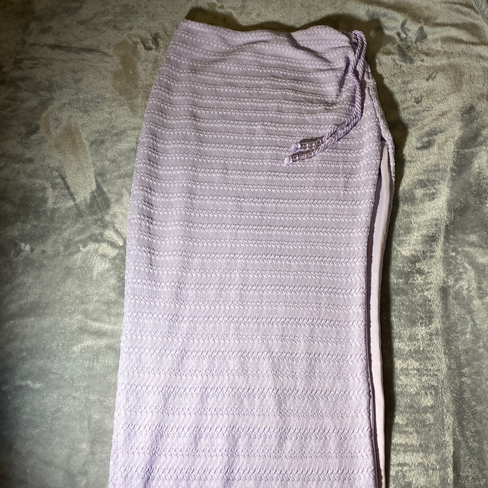 Crotchet split leg maxi skirt in lilac